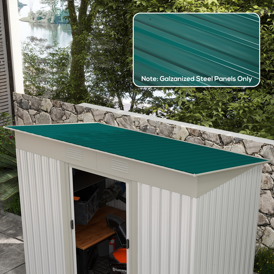 Outsunny Trapezblech Set aus verzinktem Stahl in Grün, 12 Stück Dachplatten für Carport oder Gerätehaus, B/H/L: 45 x 0,25 x 129 cm - Bild 2