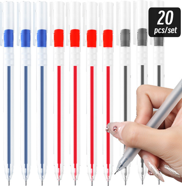 LOLEDE Gel-Stifte Set mit Nadelspitze, 20er Packung, rote Tinte, Kawaii Schreibwaren für Schule und Büro - Bild 1