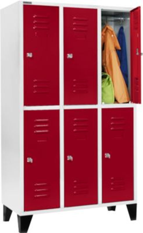 Schäfer Shop Select Kleiderspind mit 6 Abteilen, Zylinderschloss und Füßen, Farbe: Rubinrot, Breite: 40 cm - Bild 2