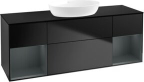 V&B Waschtischunterschrank Finion in Blau und Schwarz lackiert, Breite: 160 cm - Bild 1