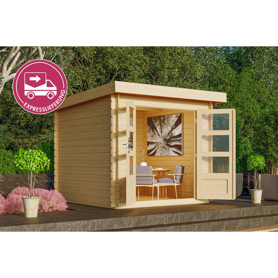 Karibu Express Gartenhaus Quicky B in Naturbelassen mit Pultdach und modernem Design, B/T/H: 220 x 220 x 217 cm - Bild 2