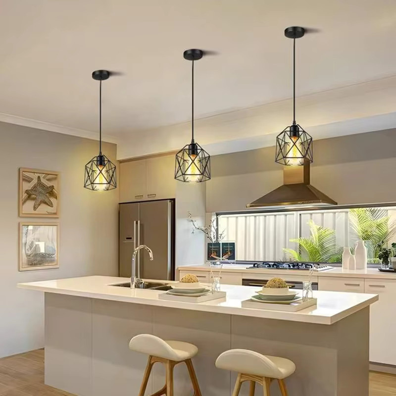 TRAZOS Pendelleuchte in Schwarz, minimalistisches Design aus Metall mit E27 Fassung für Esszimmer, Küche oder Flur - Bild 2