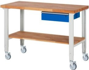 Rau Fahrbare Werkbank höhenverstellbar 7001A7 in Grau/Mehrfarbig, B: 150 cm, T: 70 cm, H: 95-100 cm - Bild 1
