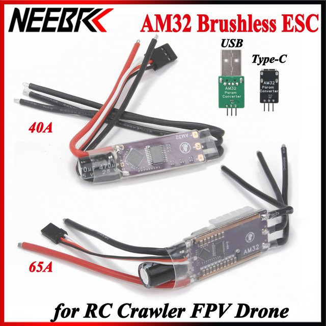 NeebRC ESC 32-bit Speed Controller, PWM/DSHOT/Sinus, für RC Auto Crawler FPV Drone Teil - Bild 1