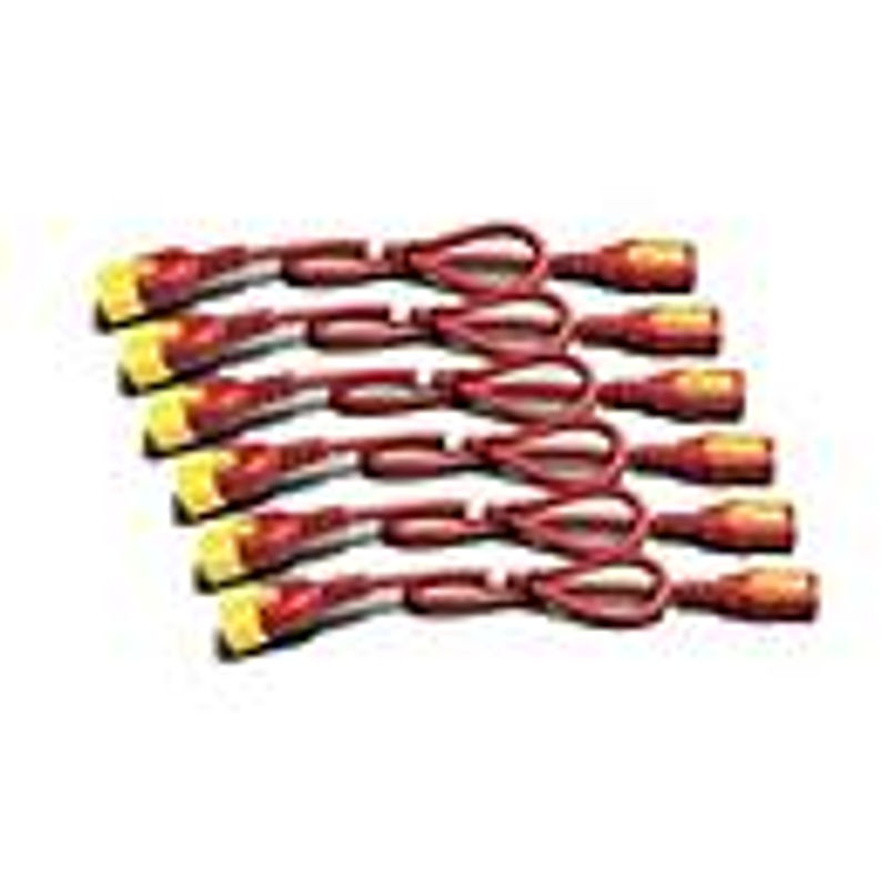 APC Stromkabel mit Verriegelung IEC 60320 C13 zu IEC 60320 C14, Farbe: Rot, Länge: 60 cm, 6er Packung - Bild 2