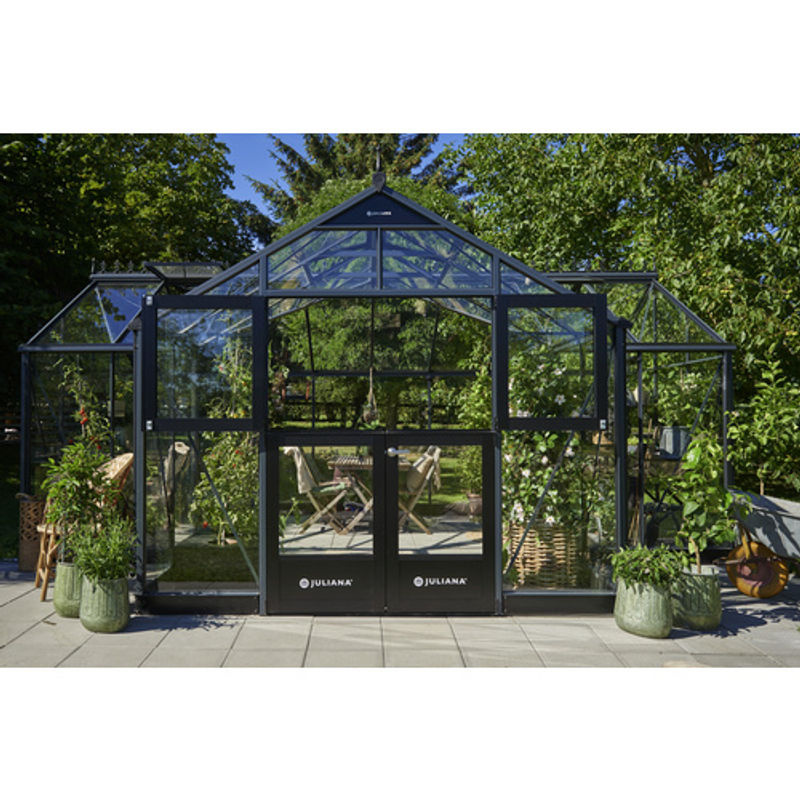 Juliana Gewächshaus Orangerie aus Aluminium und Sicherheitsglas in Schwarz-Anthrazit - Bild 4