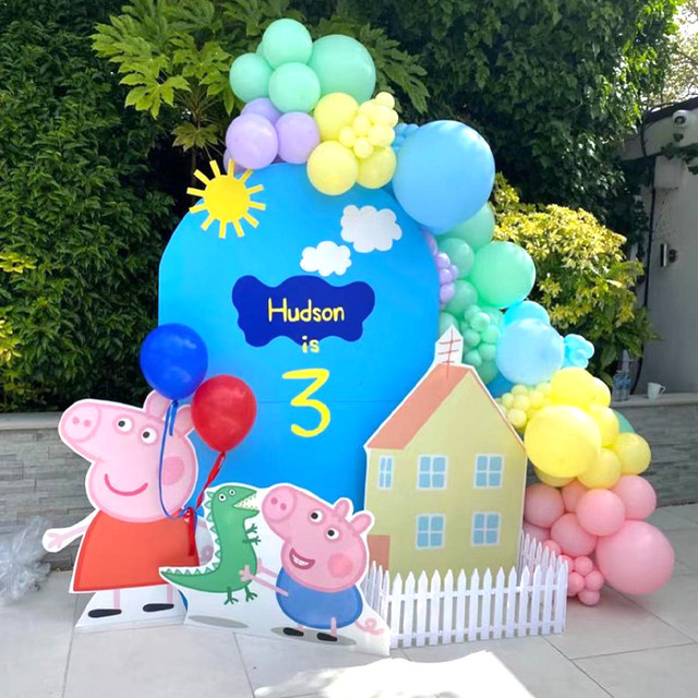 Peppa Pig Cartoon Girlande Bogen-Set für Geburtstag und Babyparty in Mehrfarbig - Bild 1