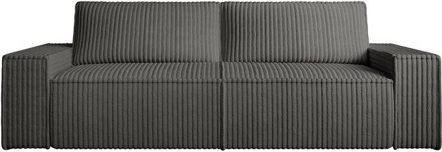 Vente-unique Sofa Amelia Anthrazitgrau mit Cord-Bezug Breite: 230 cm - Bild 1