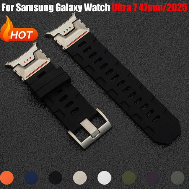 CAOWTAN Uhrenarmband Silikon, Schwarz, Herren, Samsung Galaxy Watch Ultra 47 mm - Bild 1