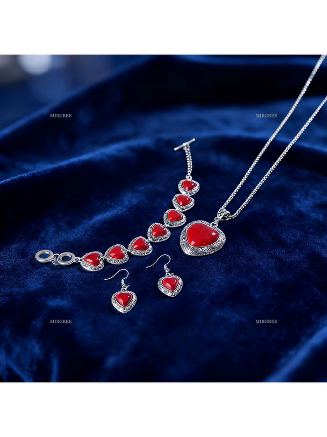 Schmuckset, herzförmig, Silber, 3-teilig - Bild 5