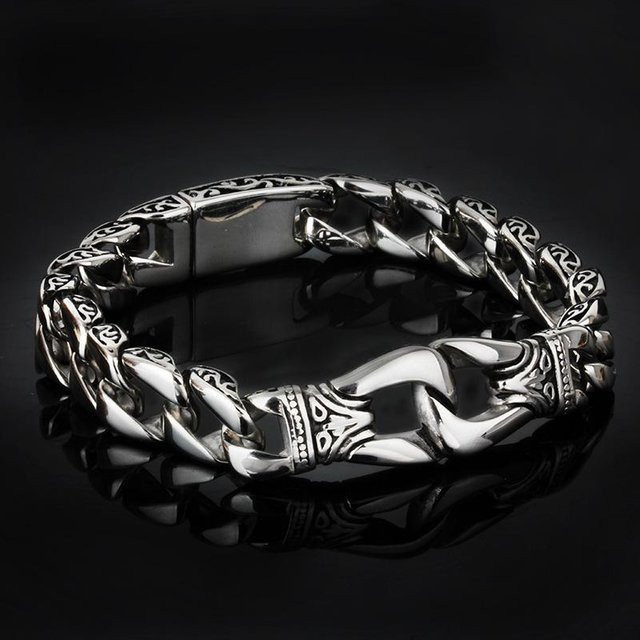 YIRAN Armband, Edelstahl, Schwarz, Herren - Bild 1