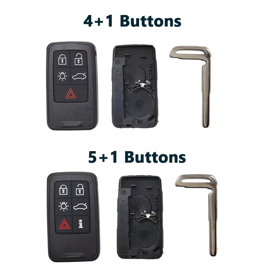 Smart Car Key Ersatz für Volvo S60 V60 V70 S80 XC70 XC60 2008-2018 Remote Keyless Case in Schwarz - Bild 3