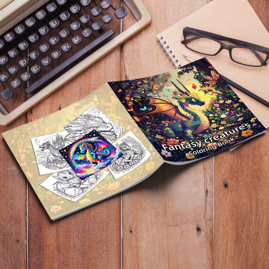 Fantasy-Kreaturen Malbuch, DIY Kunst-Kritzelbuch, bunt, für adults - Bild 3