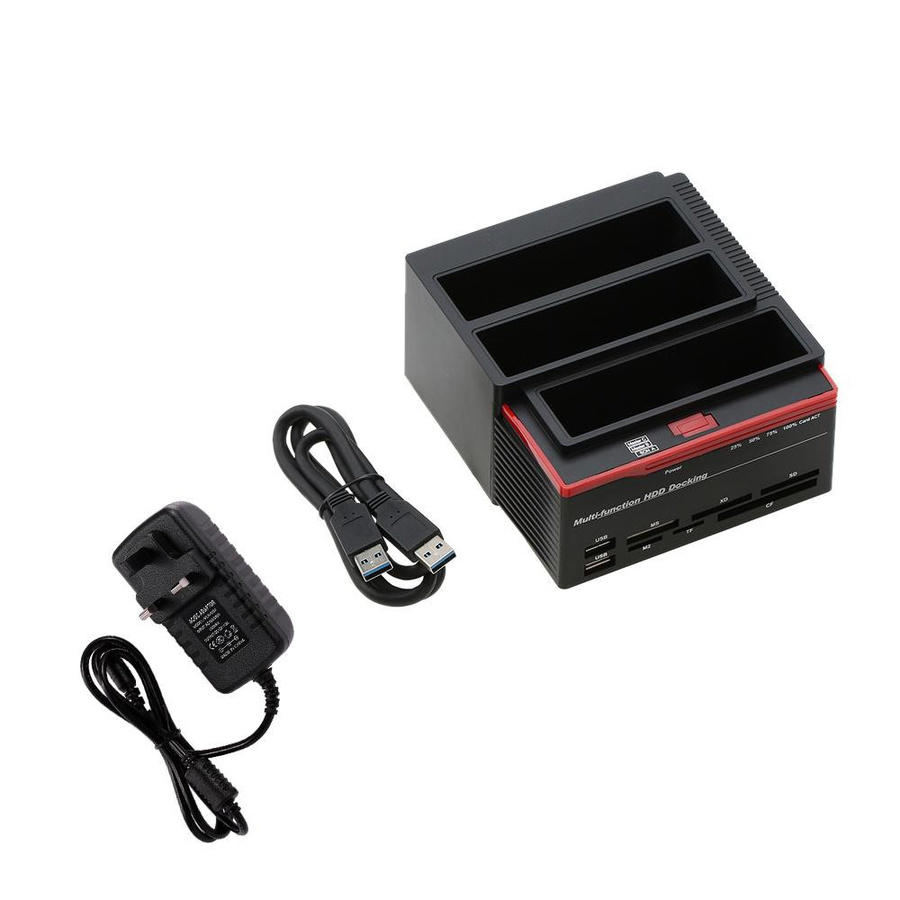 TOMTOP JMS USB 3.0 zu 2 SATA Externe HDD Festplatten Dockingstation für 2,5 und 3,5 Zoll in Schwarz - Bild 4
