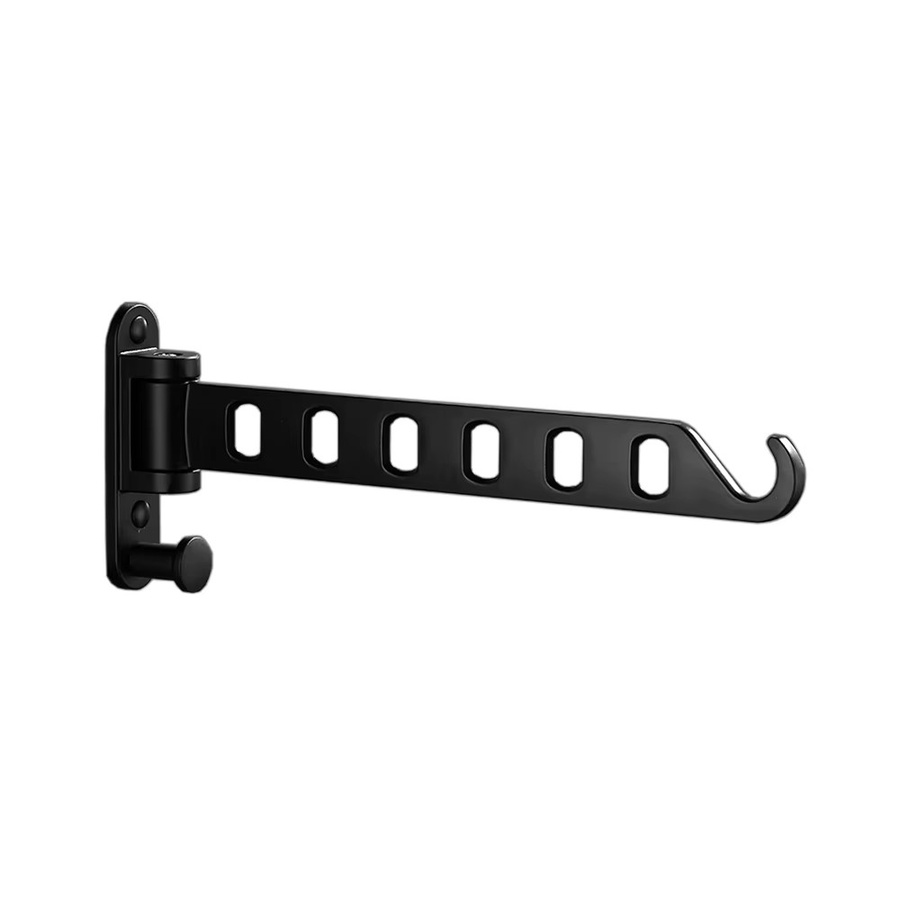 FALANGSHI Faltbarer Kleiderständer aus Aluminium zur Wandmontage, Schwarz, WB3028 - Bild 3