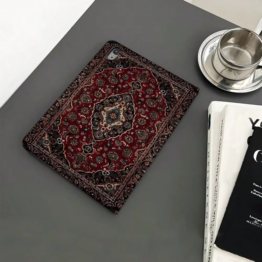 Apple iPad Hülle im Book-Stil mit Retro-Diamant-Design in Rot für iPad Pro 10/11 Zoll und iPad Air 3/4/5 Generation - Bild 2