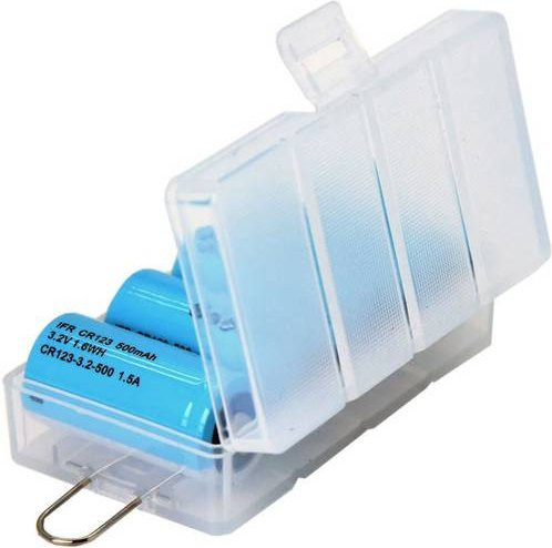 Soshine SBC-027 Batteriebox für 4x CR123A / 16340, transparent, L x B x H: 73 x 41 x 22 mm - Bild 1