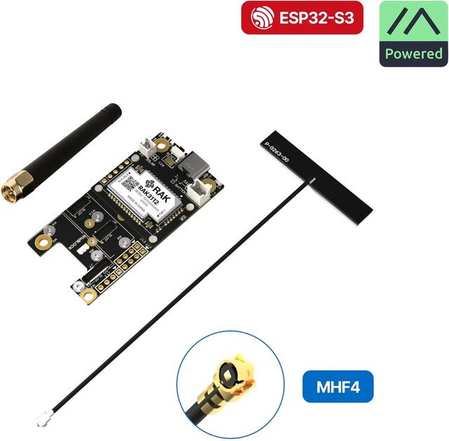 RAK WisMesh RAK3312 Starter Kit 800MHz Modulares WisBlock LoRa Mesh Kit mit ESP32-S3 Core und Antenne in Schwarz - Bild 1