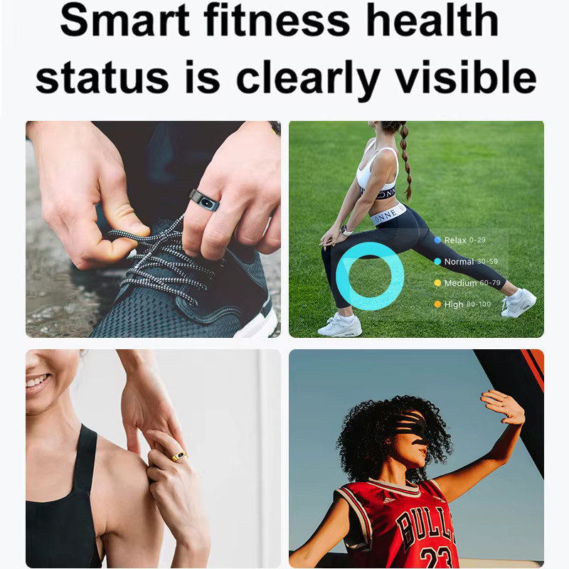 MISIRUN Smart Ring Schwarz für Damen und Herren mit Ladecase, Touch-Steuerung, Gesundheitsmonitor und IP68 5ATM Wasserdichtigkeit - Bild 3