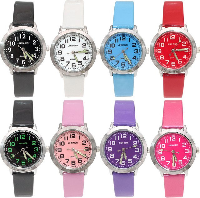 CYD CHAOYADA Kinder-Quarzuhr, Edelstahl, 28 mm, Leder, Silber, Jungen und Mädchen - Bild 1