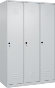 C+P Spind Classic PLUS Garderobenschrank mit 3 Abteilen in Grau, B/T/H: 120 x 50 x 185 cm - Bild 1