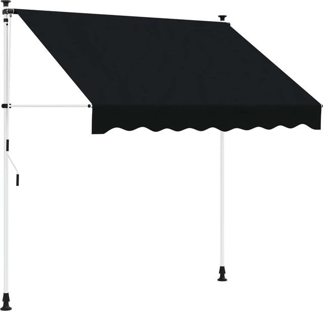 vidaXL Manuell Einziehbare Markise Schwarz aus Polyester mit Kurbel, Breite: 300 cm - Bild 1