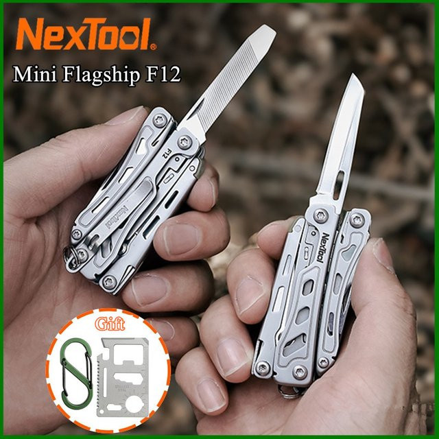 NexTool F12 13-in-1 Mini-Multifunktionswerkzeug in Schwarz mit Zange und Schraubendreher für EDC und Outdoor - Bild 1