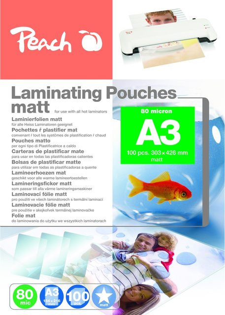 Peach Laminierfolien A3, 100 Stück, 80 mic, matt - Bild 1