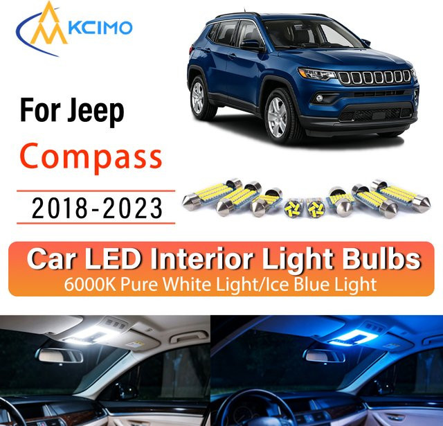 LED-Innenbeleuchtungs-Kit für Jeep Compass 2018-2023 in Eisblau und Weiß - Bild 1