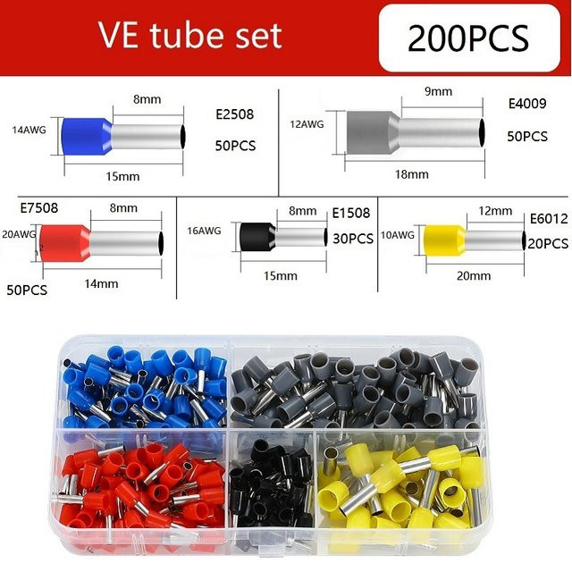 200 Stück isolierte Crimp-Steckverbinder Set in Multicolor für langlebige Drahtverbindungen - Bild 1