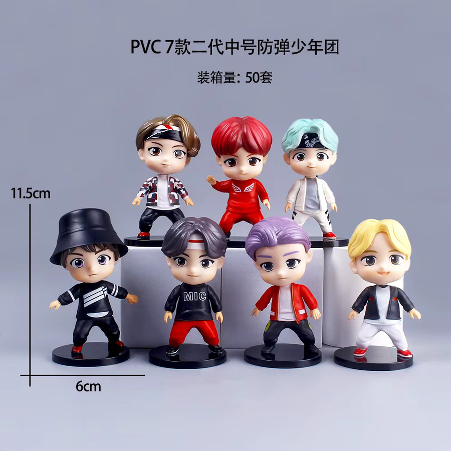 Bandai BTS RM Jin Suga Jhope Mini-Figuren, 7-teiliges Set, Kunststoff - Bild 3