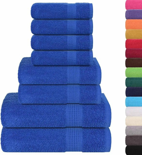 vidaXL 8-teiliges Handtuch-Set Blau aus 100% Baumwolle mit 360 g/m² - Bild 1