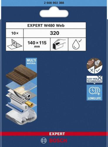 Bosch Schleifblatt für Holz und Metall Körnung 320 10 Stück Blau - Bild 1