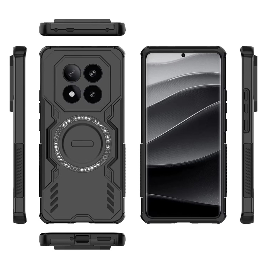Robuste Panzer-Handyhülle für Xiaomi Redmi Note 15 und Redmi Note 14 Pro Plus 4G 5G in Schwarz mit magnetischem Design und stoßfestem Schutz - Bild 1