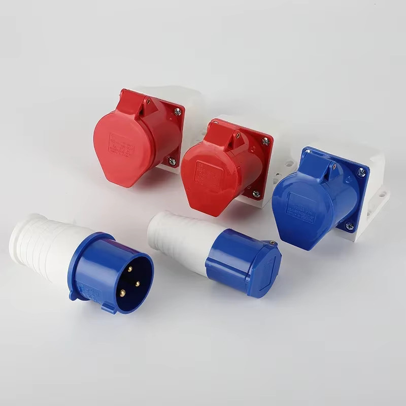 Wasserdichter IP44 Industrie-Stecker und -Buchse für die Wandmontage, elektrischer Anschluss 3-polig bis 5-polig, 16A/32A - Bild 4