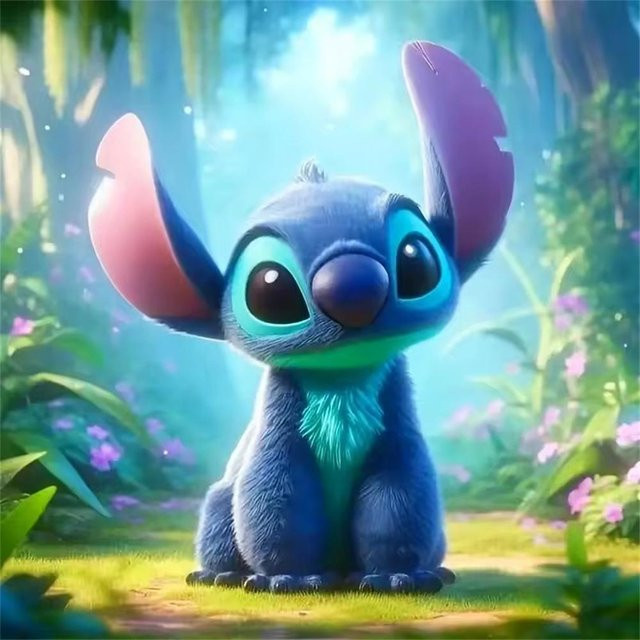 Disney Diamond Painting Kit Stitch 5D Vollstickerei mit blauen Strasssteinen, B/B/H: 30 x 30 x 30 cm - Bild 1