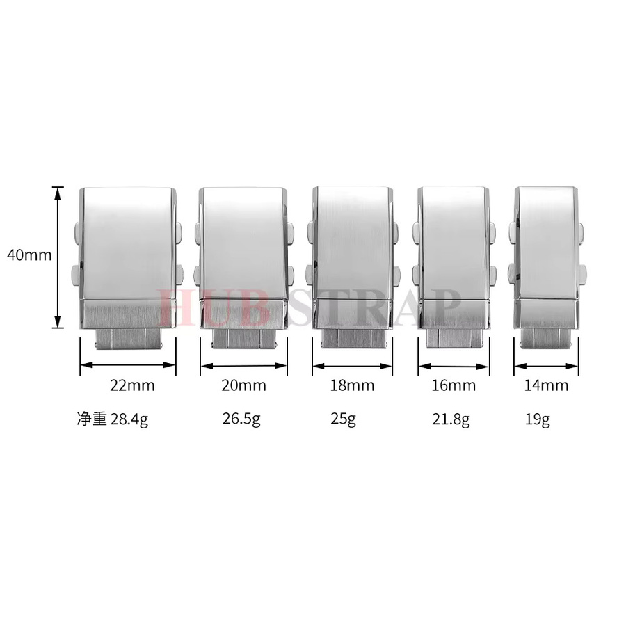 Uhrenschließe 316L Edelstahl, gebürstetes Silber, faltbar, Unisex - Bild 3