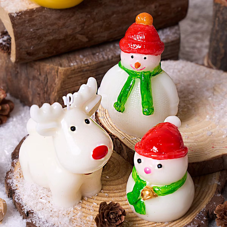 UDOCOOL Silikonform für DIY Weihnachtsdeko Elch und Schneemann in Multicolour - Bild 3