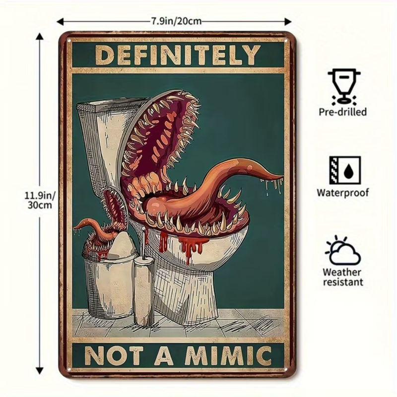 RPGNOVELTYZ DND Metallschild Not A Mimic in Vintage-Optik, mehrfarbig, B/H: 20 x 30 cm - Bild 2