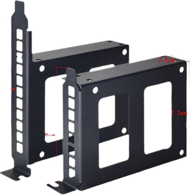 Wsellda PCI-Erweiterungskarte SSD-Halterung für Computer-Chassis, Schwarz - Bild 1