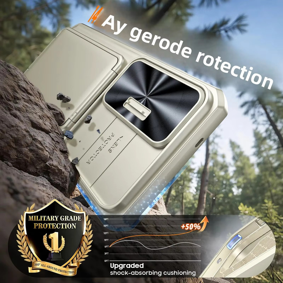 BANGZAO Wallet Case für Samsung Galaxy S26 Ultra mit Kartenhalter, Schiebe-Kameraabdeckung und Standfunktion in Titan - Bild 6