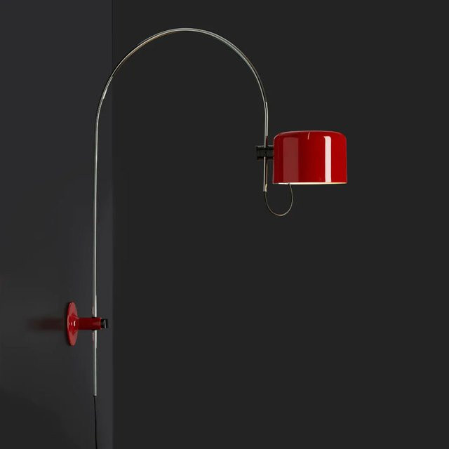 Oluce Coupé 1158 Wandleuchte in Rot mit verstellbarem Metallgehäuse und E27-Fassung - Bild 1