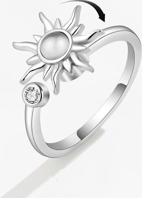 Allbestart Spinner Ring, 925 Silber, Sonnenblumen, Damen - Bild 1