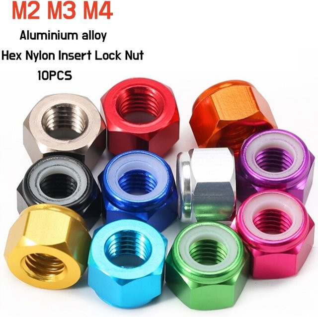 M2M3M4 Selbstsichernde Sicherungsmutter mit Sechskant-Nyloneinsatz aus eloxiertem Aluminium in verschiedenen Farben - Bild 1