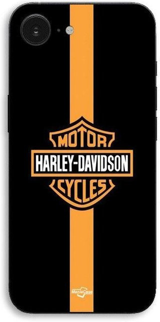 MANIACASE Handyhülle für iPhone 17e aus Silikon TPU in Schwarz mit Harley Davidson Motorräder Design - Bild 1