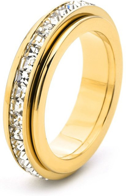 Spinner-Ring Edelstahl, Zirkonia, Gold, Unisex - Bild 1