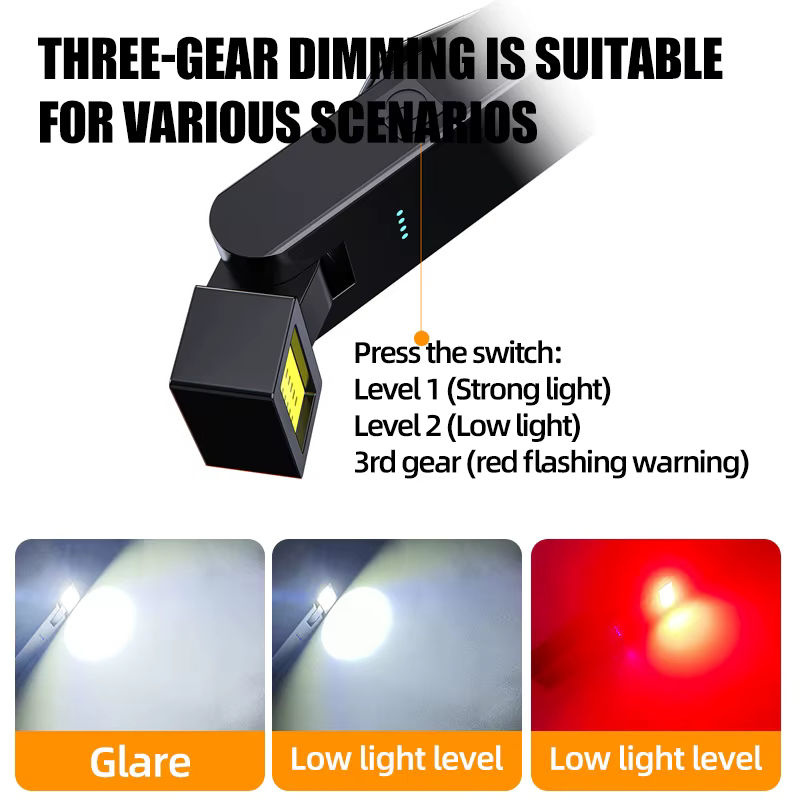 Wiederaufladbare magnetische COB-Arbeitsleuchte in Schwarz als LED-Notfalllampe und Nachtlicht - Bild 4