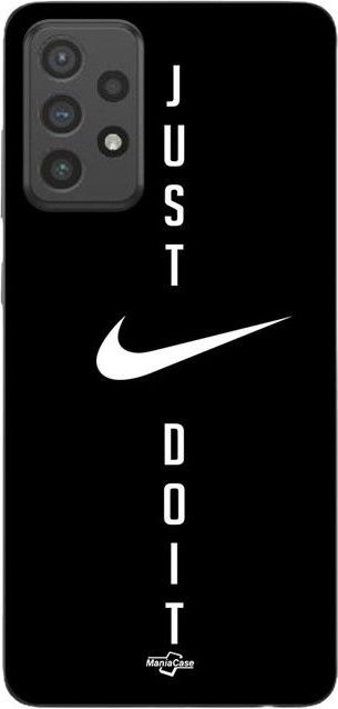 MANIACASE Handyhülle für Samsung Galaxy A53 aus Silikon TPU in Schwarz mit Nike Logo Just do it - Bild 1