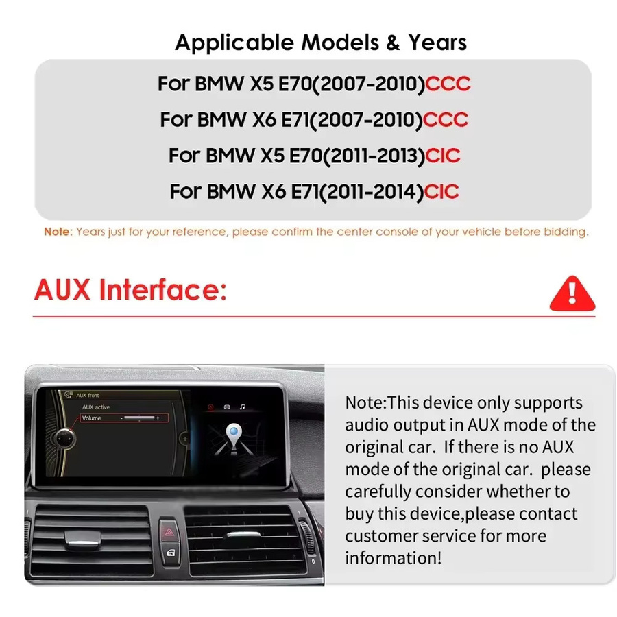 Hizpo Android 14 Autoradio mit Carplay und 4G für BMW X5 E70 X6 E71 CCC CIC, Schwarz, mit GPS und Cellular-Funktion - Bild 2