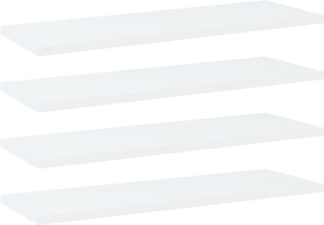 vidaXL Bücherregal-Bretter aus Holzwerkstoff, 4 Stück, Weiß, B: 60 cm, T: 20 cm, H: 1,5 cm - Bild 1